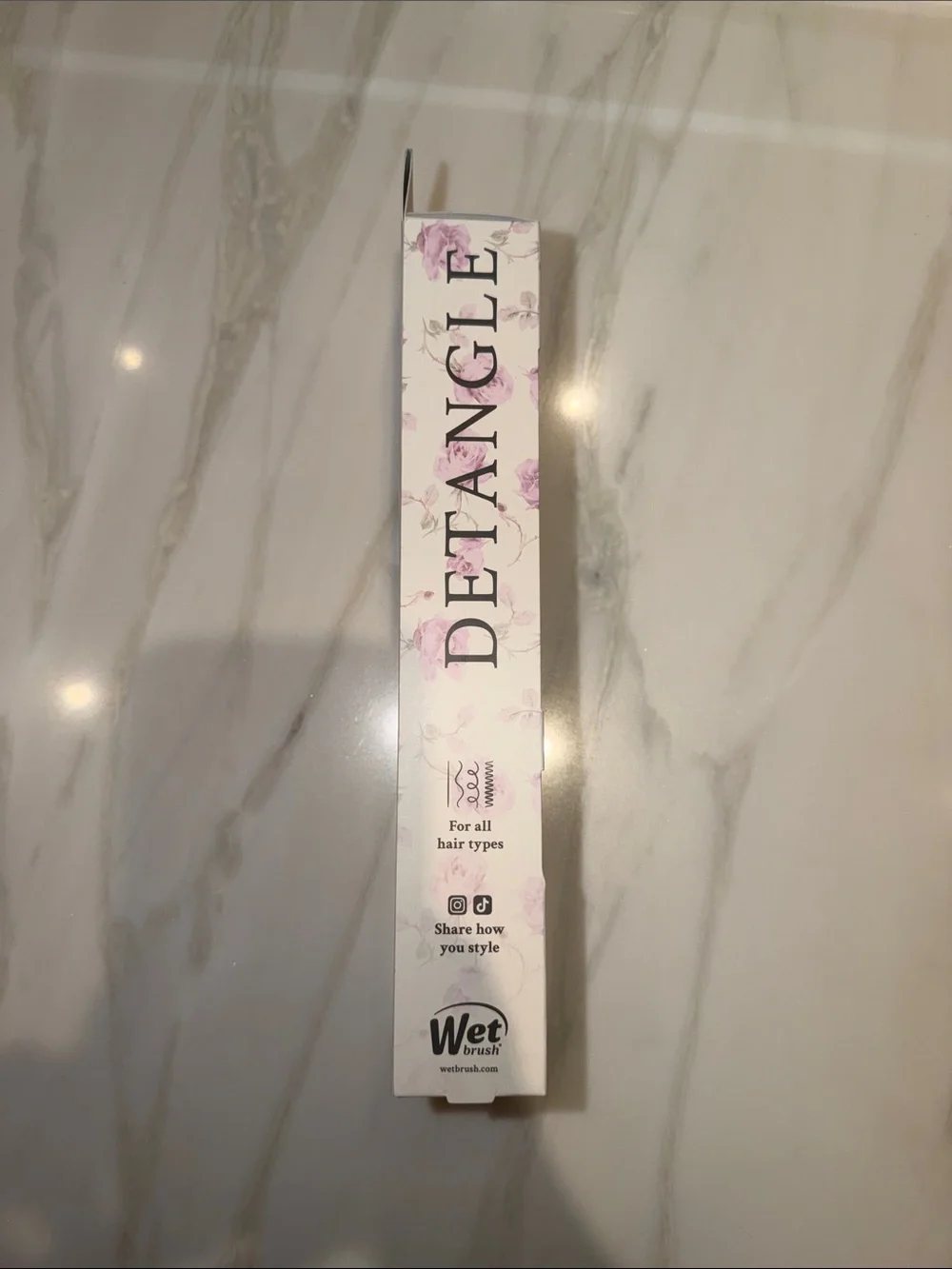 LoveShackFancy Floral Paddle Detangler Brush - White and Pink